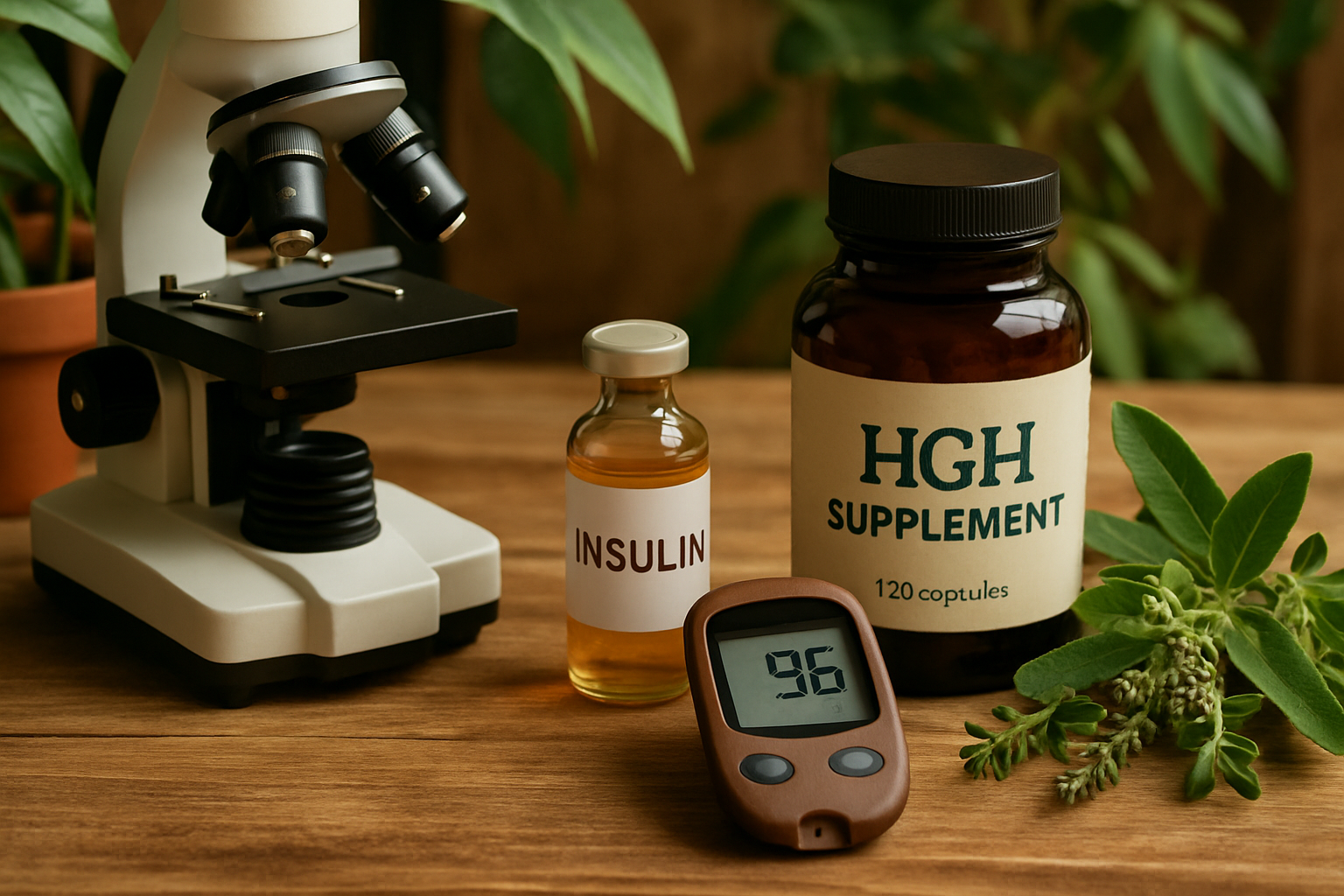 Illustration des inversen Zusammenhangs zwischen Insulin und Wachstumshormonen